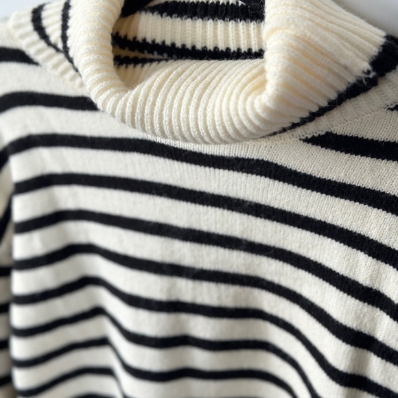 SHEIN Striped Turtleneck Sweater in Black and White - Picture 2 of 2
